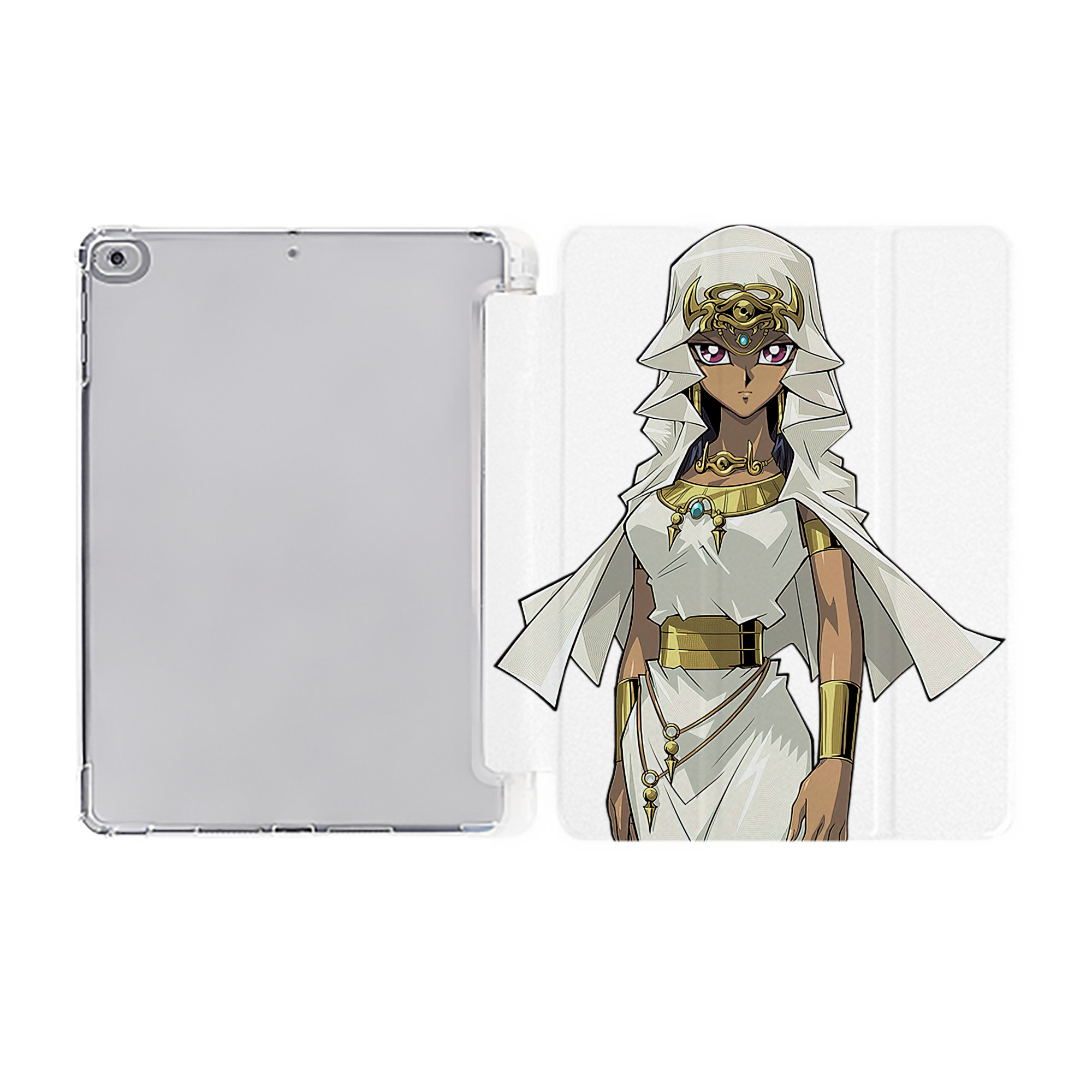 （画像用） 遊☆戯☆王 Yu-Gi-Oh! IPad ケース ペン収納付き 三つ折りスタンド PUレザー×シリコン 対応機種9.5/10.5/10.9インチ